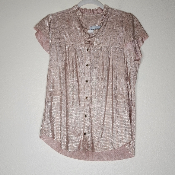Sabina Musayev Metallic Shimmer Blouse S - Picture 1 of 6